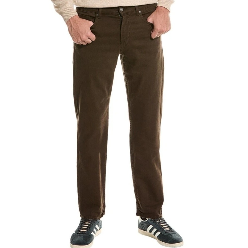7 For All Mankind Jeans Mens 40X33‎ Slimmy Slim Leg Mid Rise Stretch Brown Pants